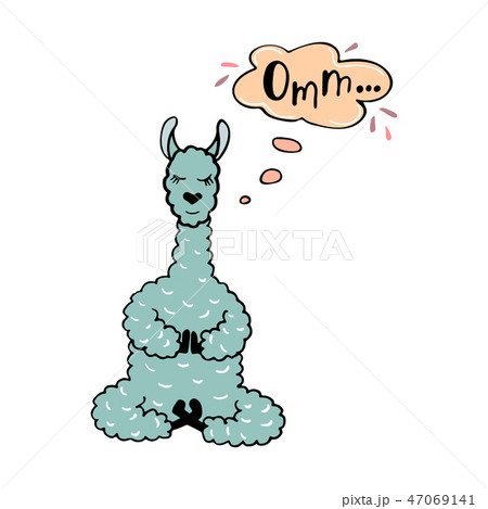 Cute hand-drawn illustration of a lama-yogas 47069141