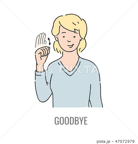 Vector deaf mute sign language character gesture 47072979