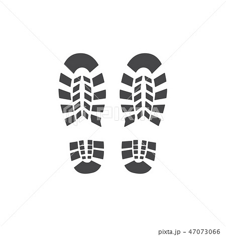 Vector abstract footwear flat footprint black icon 47073066