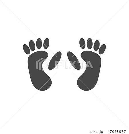 Vector abstract monkey ape footprint black icon 47073077