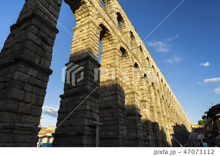 View of the famous Aqueduct of Segovia View of the famous Aqueduct of Segovia 47073112