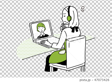 Housewife using a web camera. 47073426