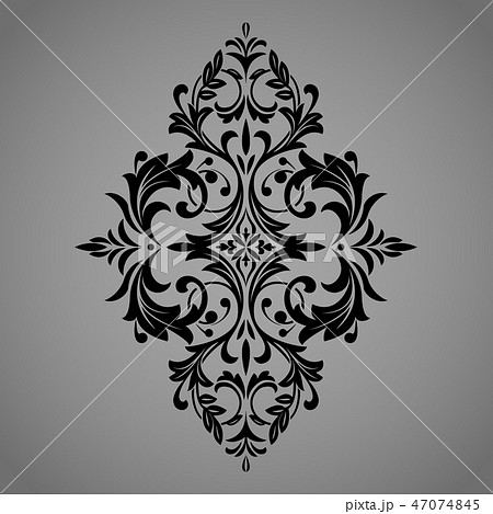 Damask graphic ornament. Floral design element.  47074845