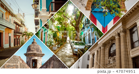 Collage of Old San Juan in Puerto Rico 47074951