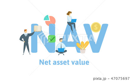 NAV, Net asset value. Concept with keywords, letters and icons. Flat vector illustration. Isolated 47075697