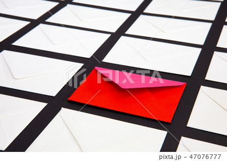 Composition with white and two-color envelopes  47076777