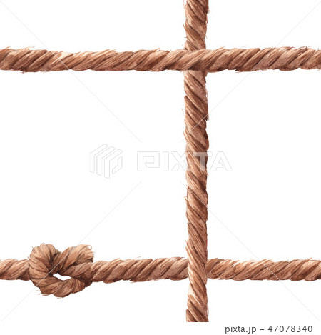 Watercolor rope fishing net pattern 47078340