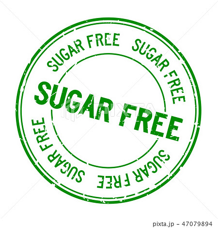 Grunge green sugar free word round rubber stamp 47079894