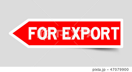 Arrow shape red color sticker in word for export 47079900