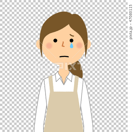 Woman in apron cry Woman in apron cry 47080115