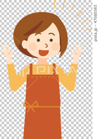 喜ぶ母 右向き 記号付き 喜ぶ母 右向き 記号付き 47080365