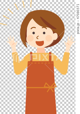 喜ぶ母　左向き　記号付き 47080371