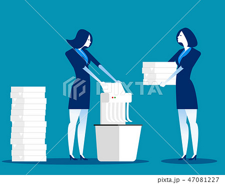 A Businessman is shredding important documents. A Businessman is shredding important documents. 47081227