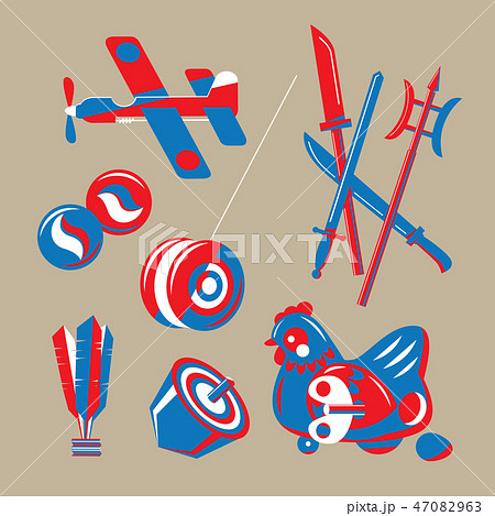 Graphic illustration of Hong Kong nostalgic toys 47082963