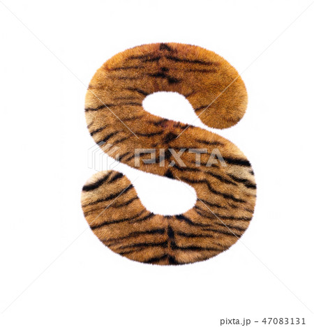 Tiger letter S - Uppercase 3d Feline fur font Tiger letter S - Uppercase 3d Feline fur font 47083131