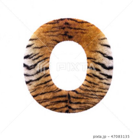 Tiger letter O - Large 3d Feline fur font 47083135