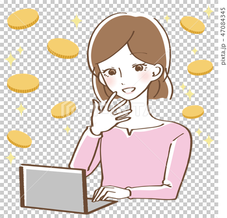 小遣い稼ぎする女性 小遣い稼ぎする女性 47084345