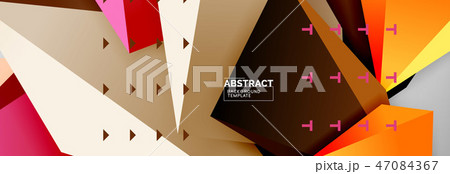 3d polygonal shape geometric background, triangular modern abstract composition 47084367