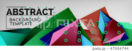 3d polygonal shape geometric background, triangular modern abstract composition 47084744