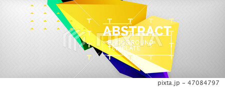 Triangles polygonal background, vector 3d poly template 47084797