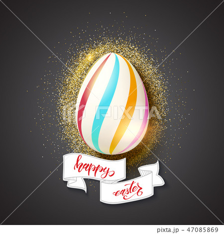 Painted egg for celebration of happy Easter on 47085869