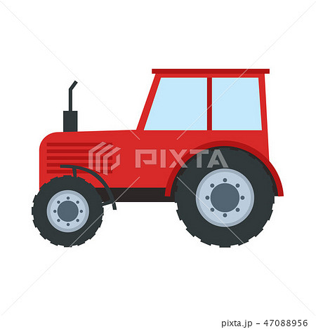 Tractor in flat style. Red tractor isolated Tractor in flat style. Red tractor isolated 47088956