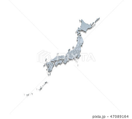 日本列島の白地図のイラスト素材