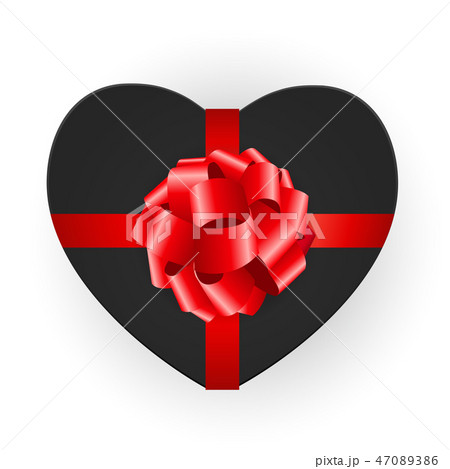 Heart shaped gift box with bow. Vector illustration Heart shaped gift box with bow. Vector illustration 47089386