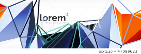 Vector colorful geometric triangle background, crystal banner design 47089623