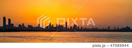 Skyline of Kuwait City at sunset. 47089944
