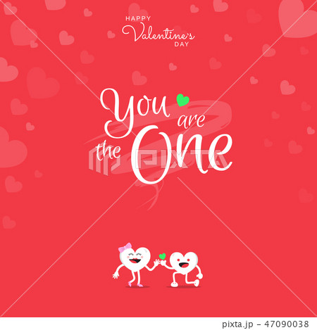 Happy Valentine's Day handwriting red background 47090038