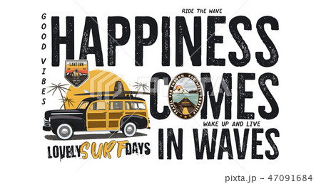 Surfing Badge Design Outdoor Adventure Logo のイラスト素材