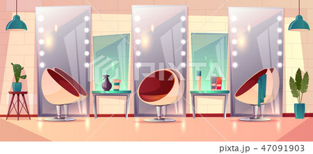 Vector female hairdressing barbershop, beauty salon interior 47091903