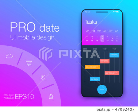 Mobile phone application for analytics. stock vector 47092407