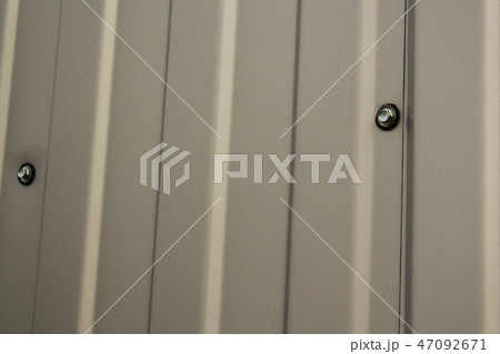 Texture gray, blue metal corrugated wall, 47092671