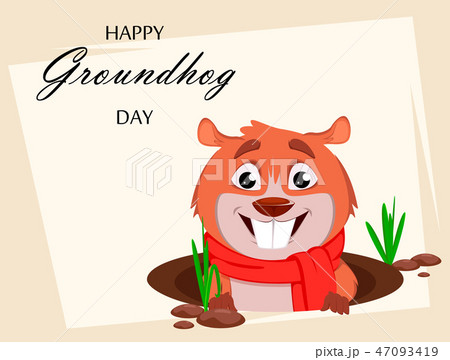 Happy Groundhog day. Funny marmot 47093419