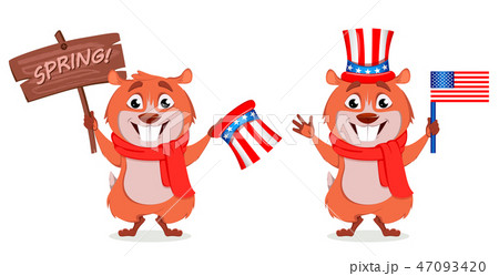 Happy Groundhog day. Funny marmot 47093420