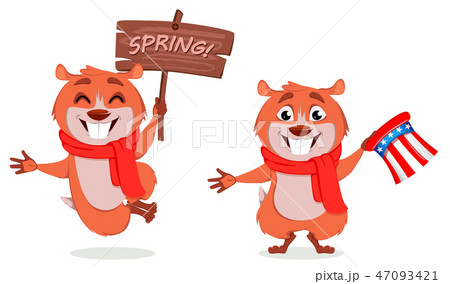 Happy Groundhog day. Funny marmot 47093421