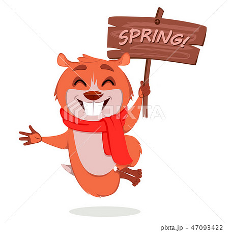 Happy Groundhog day. Funny marmot 47093422