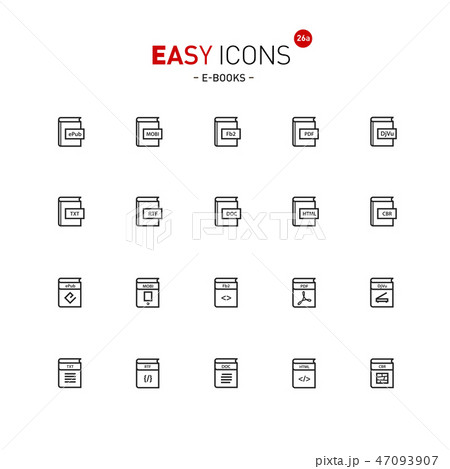 Easy icons 26a E-books Easy icons 26a E-books 47093907