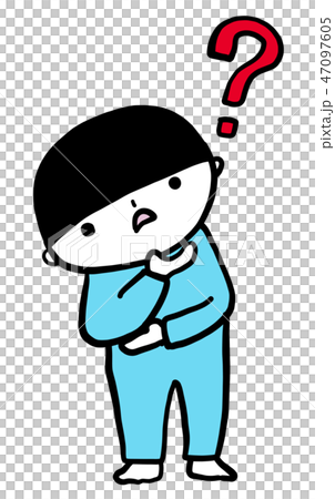 はてな? 疑問 こども ベクター あおきいろくん はてな? 疑問 こども ベクター あおきいろくん 47097605