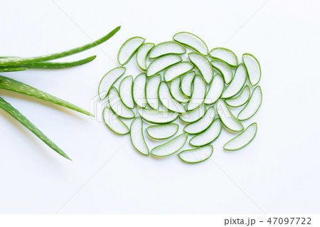Aloe vera slices on white Aloe vera slices on white 47097722