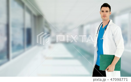 Young male doctor working at the hospital. 47098771