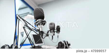 microphones at recording studio or radio station 47099057