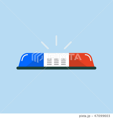 Police car emergency lights in flat style 47099603