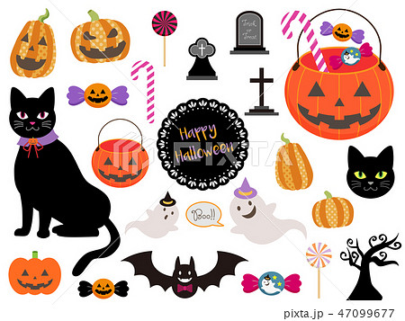 ハロウィン 素材 セット 01 ハロウィン 素材 セット 01 47099677