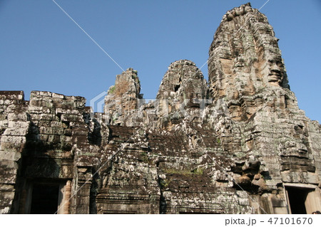 　カンボジア世界遺産　アンコール・トム　バイヨン　 47101670