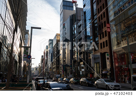 東京　銀座　夕暮れ 47102403