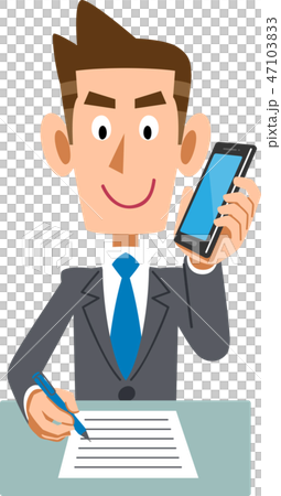 Businessman smartphone phone note Businessman smartphone phone note 47103833