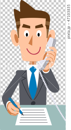 Businessman phone extension note 47103835